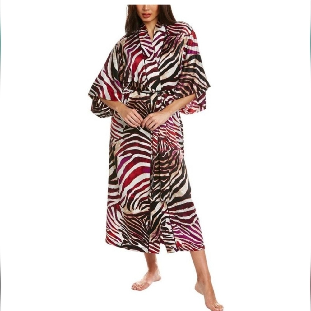 NATORI Kuma Long Robe Length  52" Bathrobe Kimono Sleeve Plus‎ Size 2X